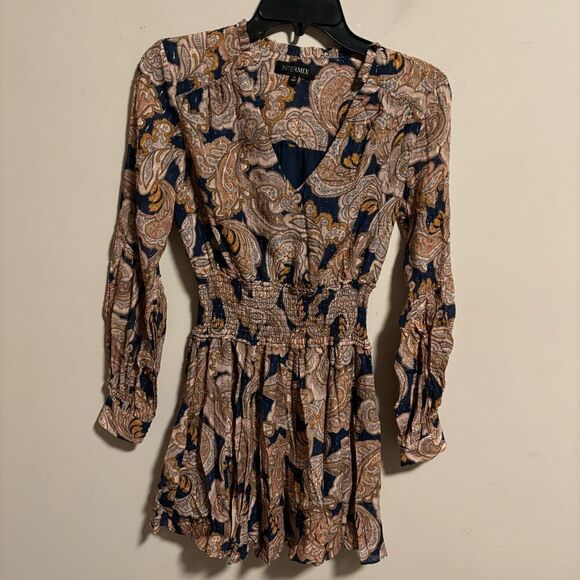 Intermix Silk Dorinda Smocked Mini Floral Dress- Size 0 - Picture 4 of 8